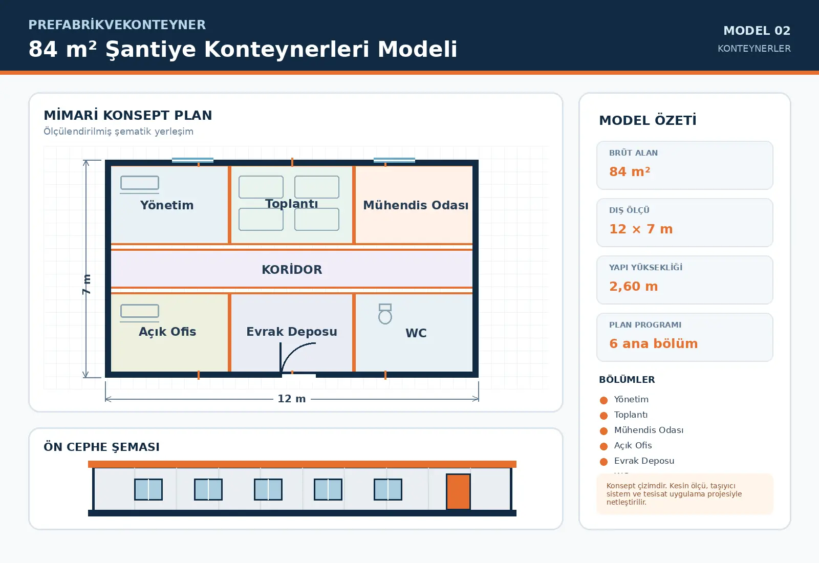 84 m² Construction Site Containers Model