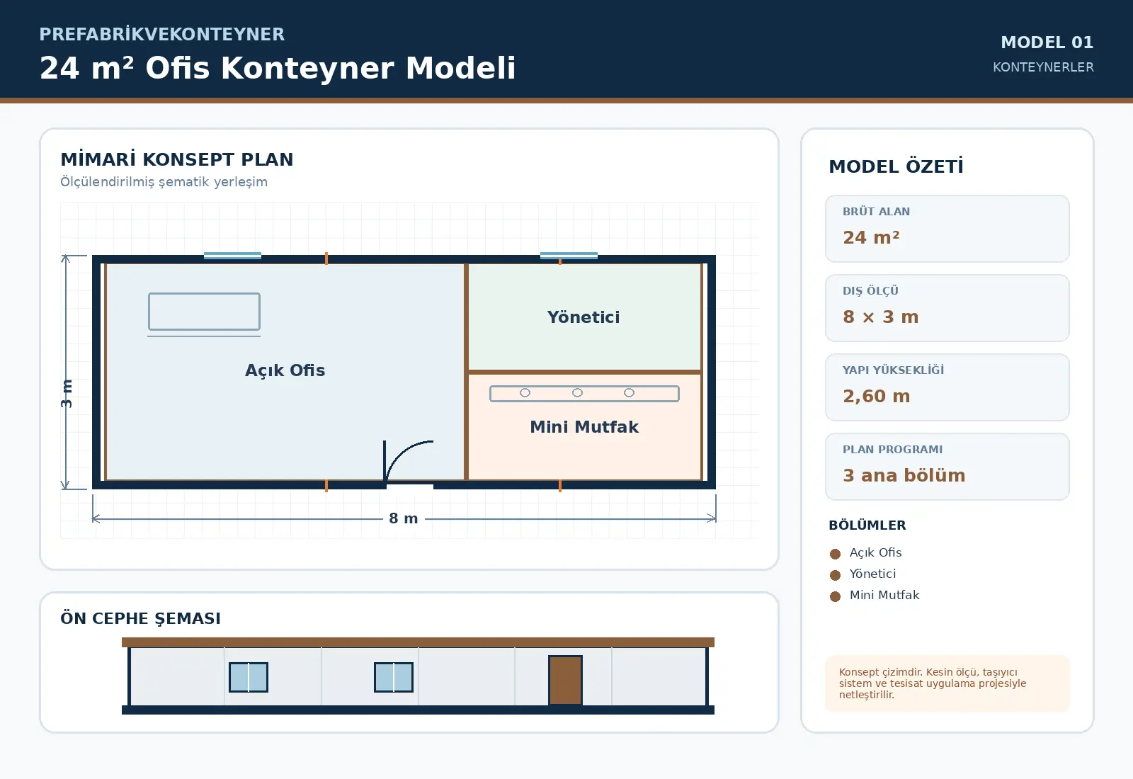 24 m² Ofis Konteyner Modeli