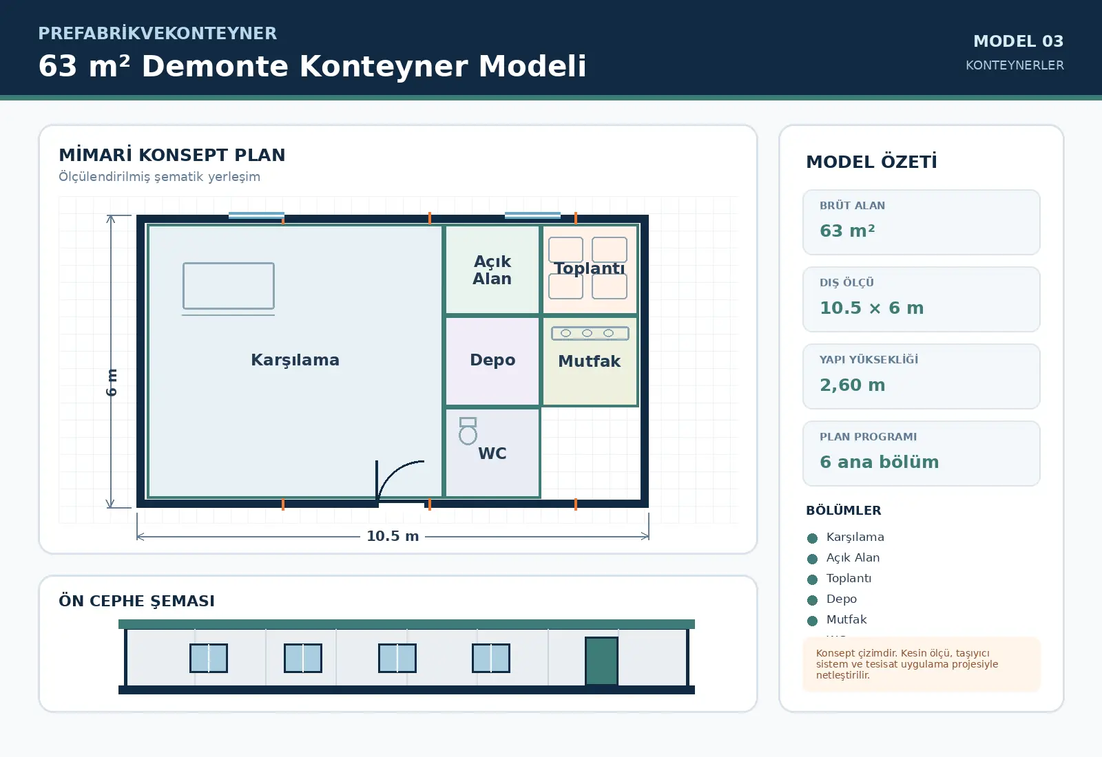 63 m² Flat-Pack Container Model