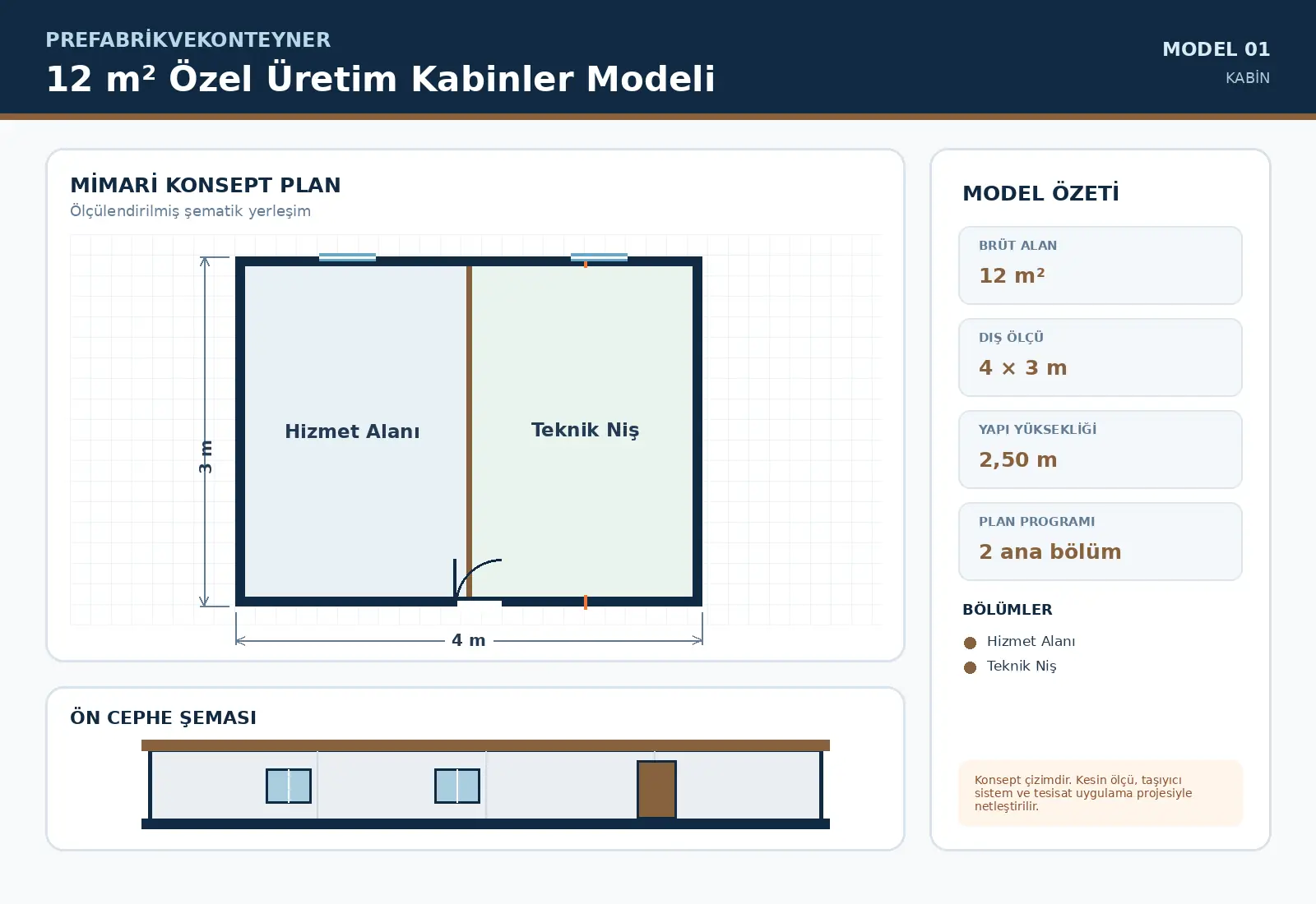12 m² Bespoke Cabins Model